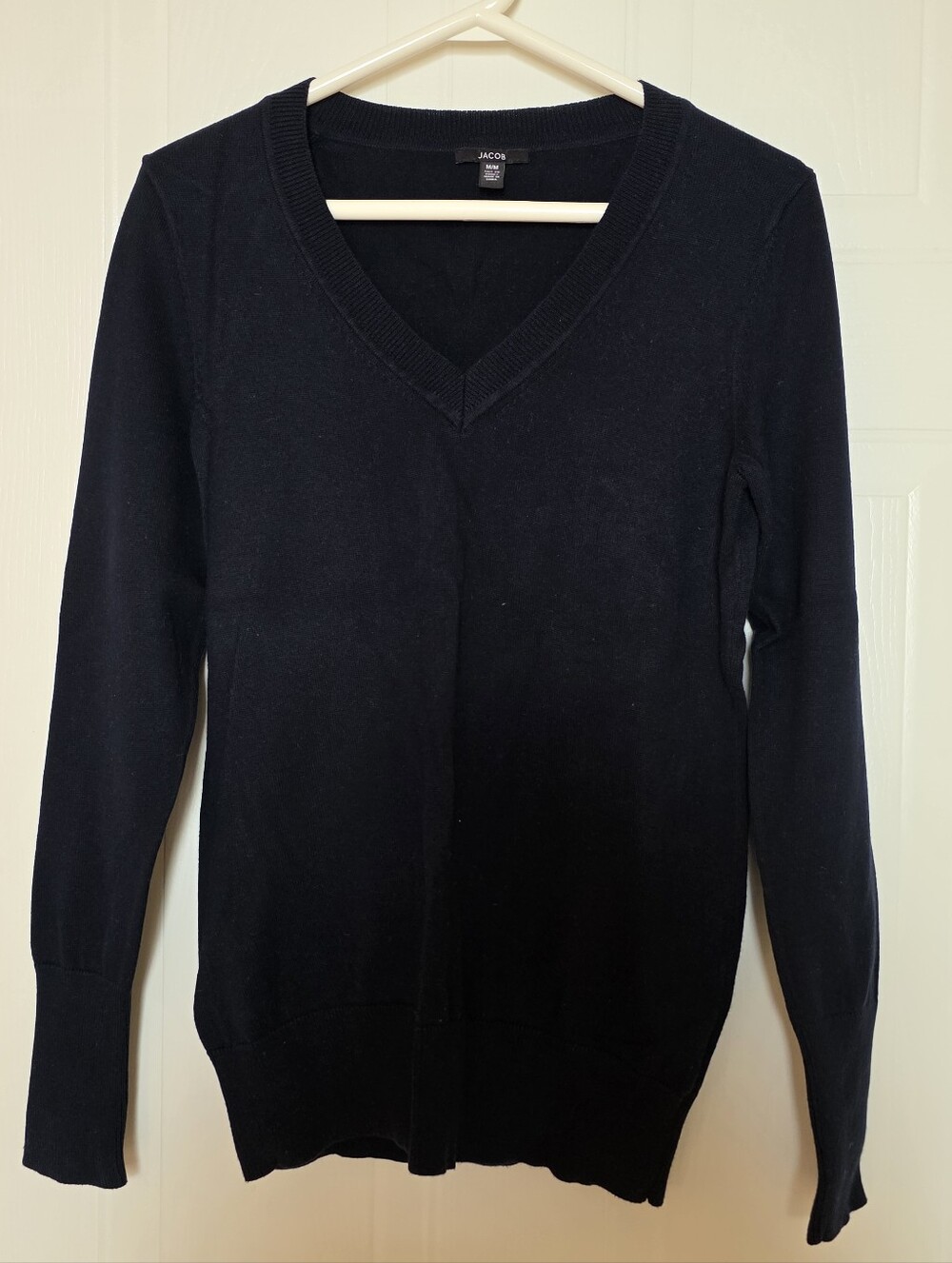 Jacob Dark Blue V-Neck Sweater Medium